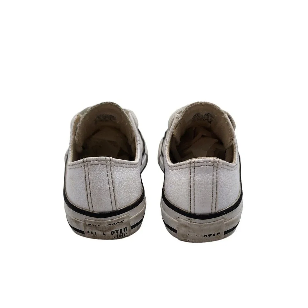 Converse Chuck Taylor All Star White Faux Leather Low Sneaker 609058C Junior 12